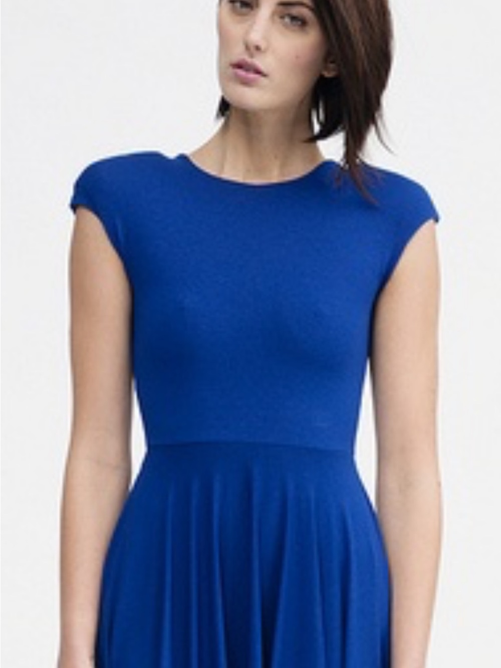 Nadia Tarr Cobalt Blue Pleated Dress Size Large - Picture 2 of 8